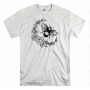 Honey Bee with Floral Flowers T shirt